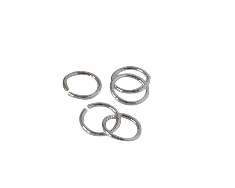 Brass jump ring 13x13x1.5mm. Shiny Silver