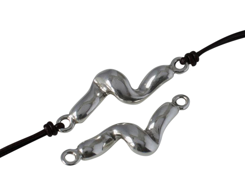 Zamak connector 42x17mm. Silver. Inn. 3mm.