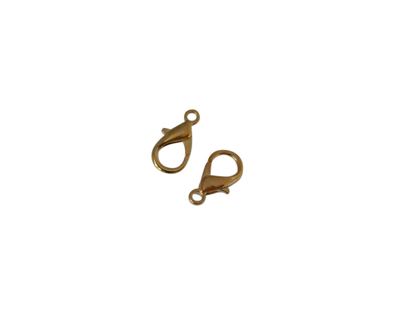 Zamak lobster clasp 23x12mm. 18Kt Gold plated.