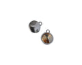 Swarovski and Zamak pendant coin 13mm. Silver-Golden Shadow. Inn. 1mm.