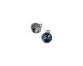 Swarovski and Zamak pendant coin 13mm. Silver-Denim Blue. Inn. 1mm.