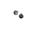 Swarovski and Zamak pendant coin 13mm. Silver-Black Diamond. Inn. 1mm.