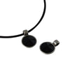 Swarovski and metal pendant 15mm. Silver-JET. Inn.2.8mm