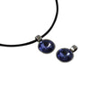 Swarovski and metal pendant 15mm. Silver-Tanzanite. Inn.2.8mm