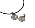 Swarovski and metal pendant 15mm. Silver-Light Grey Delite. Inn.2.8mm