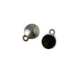 Swarovski and metal pendant 15mm. Silver-JET. Inn.2.5mm