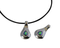 Swarovski and metal pendant 27x14mm. Silver-Paradishine. Inn.2.2mm