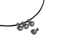 Swarovski and metal pendant 5mm. Silver-Crystal. Inn.1mm