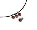 Swarovski and metal pendant 5mm. Silver-Padparadscha. Inn.1mm