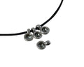 Swarovski and metal pendant 5mm. Silver-Black Diamond. Inn.1mm