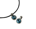 Swarovski and metal pendant 11,5x11,5mm. Silver-Aquam. Inn.3mm
