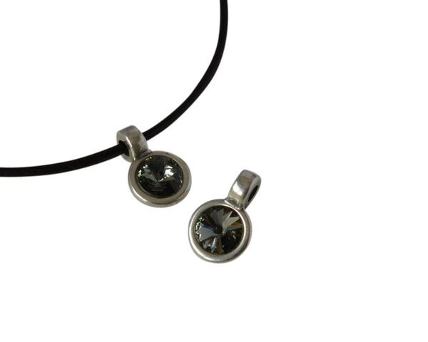 Swarovski and metal pendant 11,5x11,5mm. Silver-BD. Inn.3mm