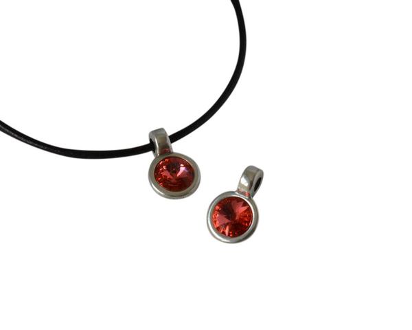 Swarovski and metal pendant 11,5x11,5mm. Silver-Padpar. Inn.3mm
