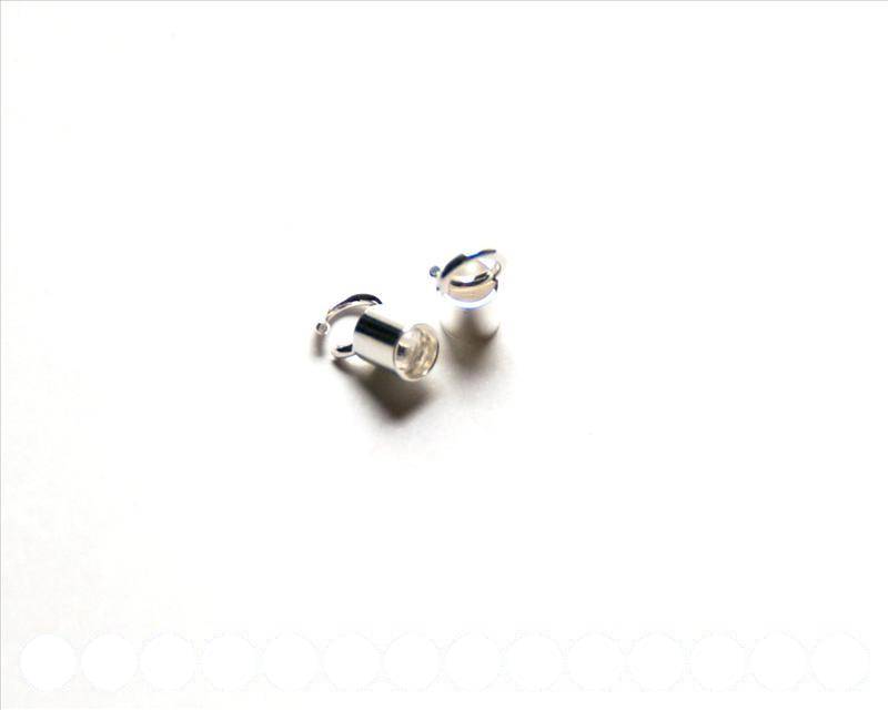 927 SILVER. Round end cap / open ring. Inn. 4mm 8 PCs