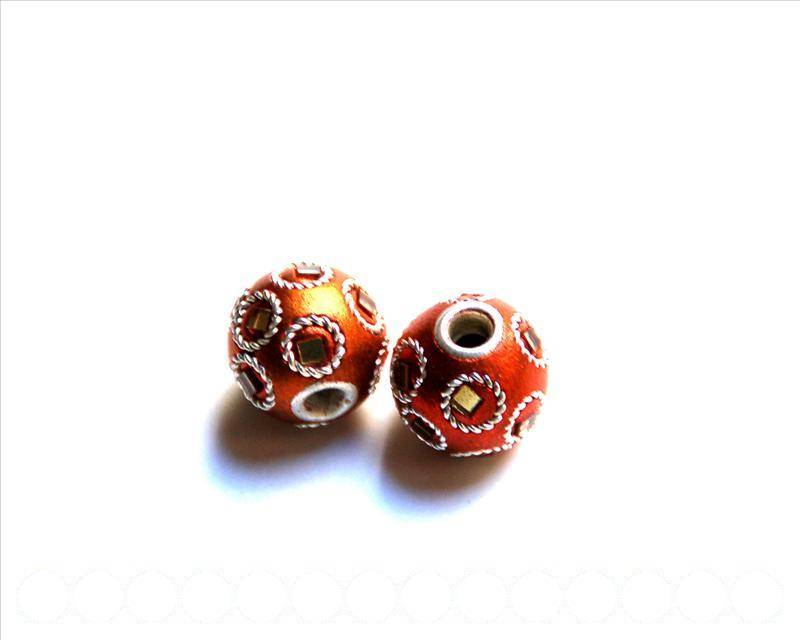 Resin. Round, 13mm. Met.-copper. Inn. 3mm. appx. 2 Ud.
