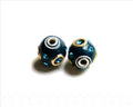 Resin. Round. 15mm. &Rhinestones. blue. Inn. App. 3mm.