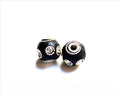 Resin. Round, 13mm. Black-crystal. Inn. 3mm. app. 2 Ud.