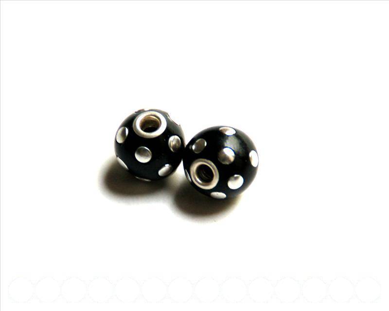 Resin. Round. 13mm. Black&Accesseries. Inn. App. 3mm.