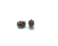 Resin/Metal/Rhinestone. 21x13mm. Blue/mix. Inn.2.5mm.