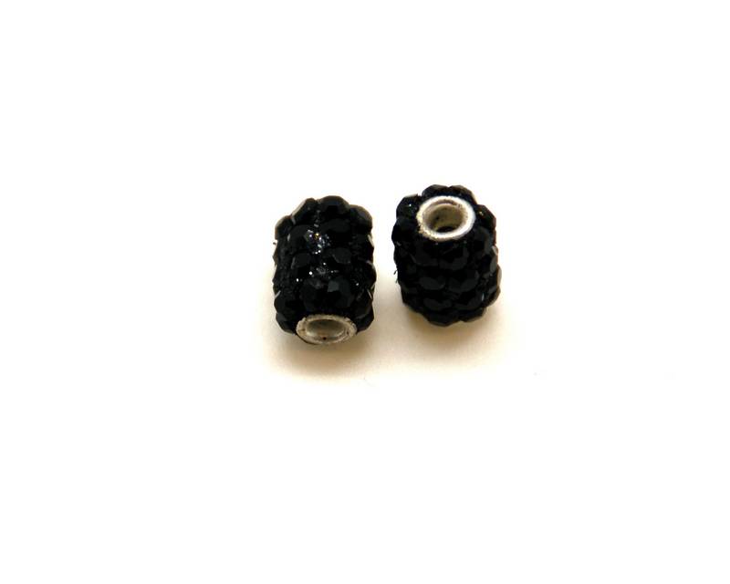 Resin/metal. Barrel. 10x13mm. Black. Inn. 3mm. approx.