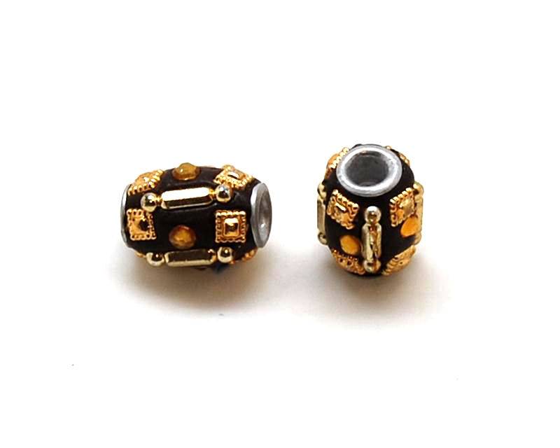Resin. Barrel. 17x11mm. Brown-gold. Inn.3mm.approx.