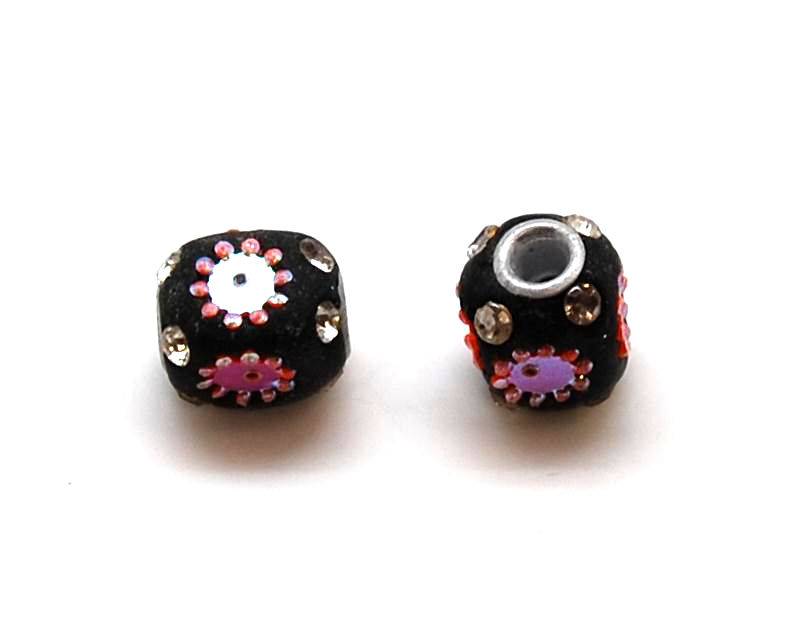 Resin. Square. 14x12mm. Black Inn.3mm.approx.