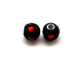 Resin. Round. 16mm. Black-red strass. Inn.3mm.approx.