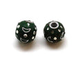 Resin. Round. 16mm. Green-crysral strass. Inn.3mm.app.