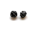 Resin. Round. 12mm. Black-hematite strass. Inn.3mm.app.
