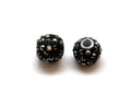 Resin. Round. 13mm. Black-hematite strass. Inn.3mm.app.
