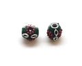 Resin. Round. 12x13mm. Sea green. Inn.3mm.approx.
