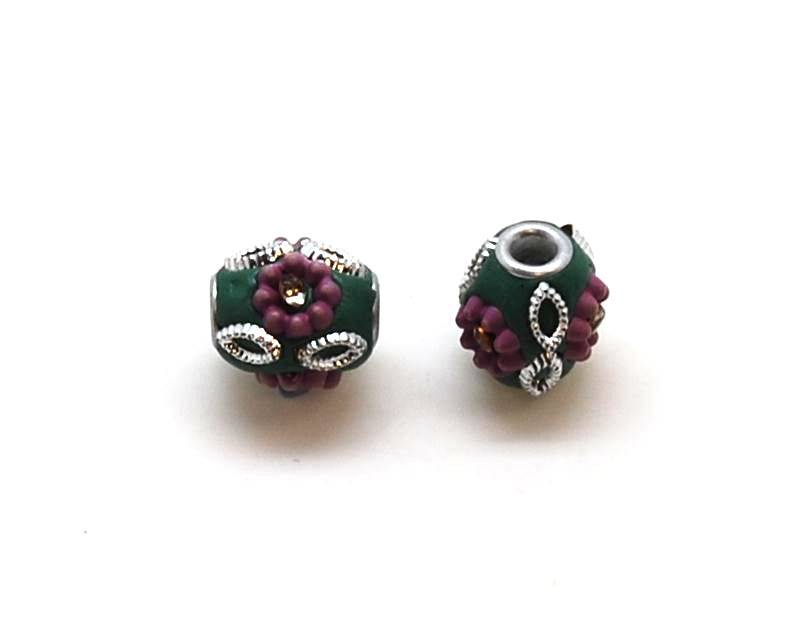 Resin. Round. 12x13mm. Sea green. Inn.3mm.approx.