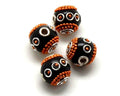 Resin/Chain. Round. 16mm. Black-orange. Inn.3-3.5mm.approx.