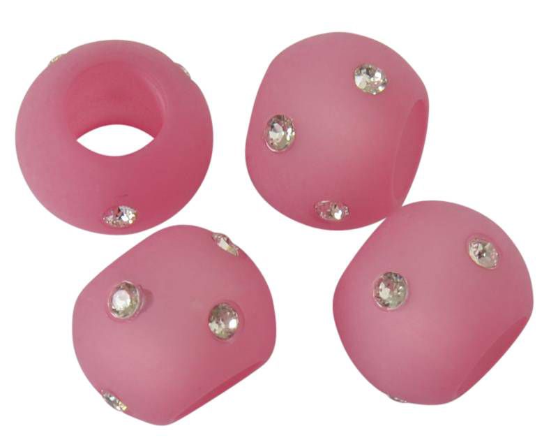 Resin/Swarovski. Rondelle.12x9mm.Fuchsia-crystal.Inn.6mm.Best Quality.