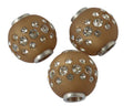 Resin/Swarovski. Round. 16mm. Brown-crystal. Inn.1.8mm. Best Quality.