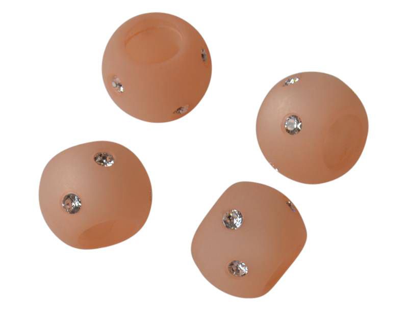 Resin/Swarovski. Rondelle. 12x19mm.Salmon-crystal.Inn.6mm.Best Quality