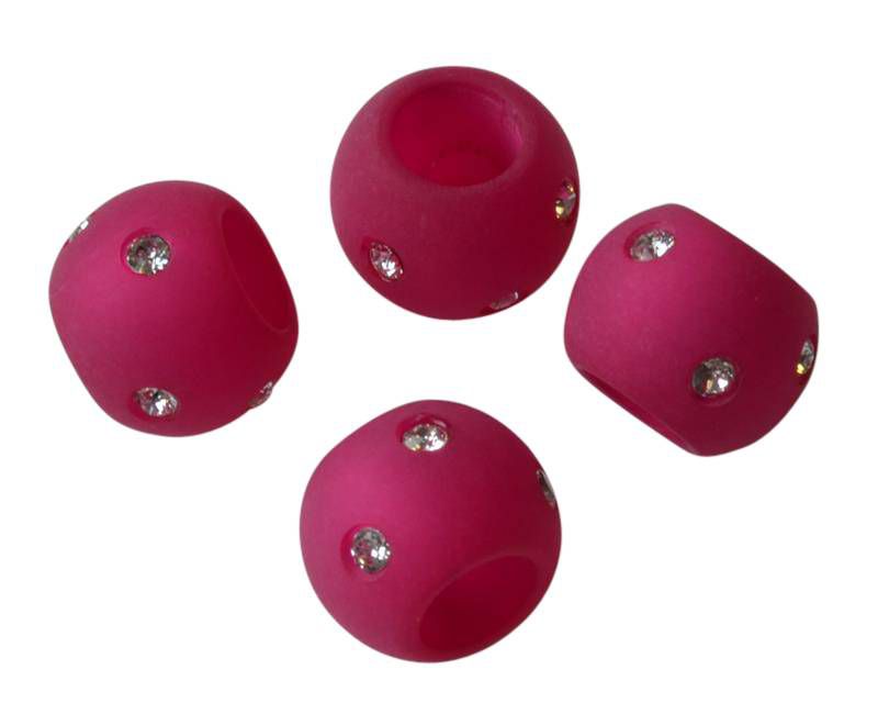 Resin/Swarovski. Rondelle. 12x19mm. Fuchsia2-crystal. Inn.6mm. Best Quality
