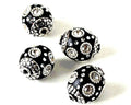 Resin/Metal. Round. 16x14mm. Black-silver. Inn.1.8mm.approx.