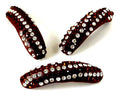 Resin/Metal/Rhinestone. Tube. 58x15mm. Brown-crystal. Inn.2.5mm.