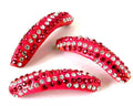 Resin/Metal/Rhinestone. Tube. 58x15mm. Pink-crystal. Inn.2.5mm.