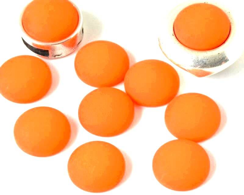 Resin. Cabochon. 12mm. Matt orange. Best Quality.