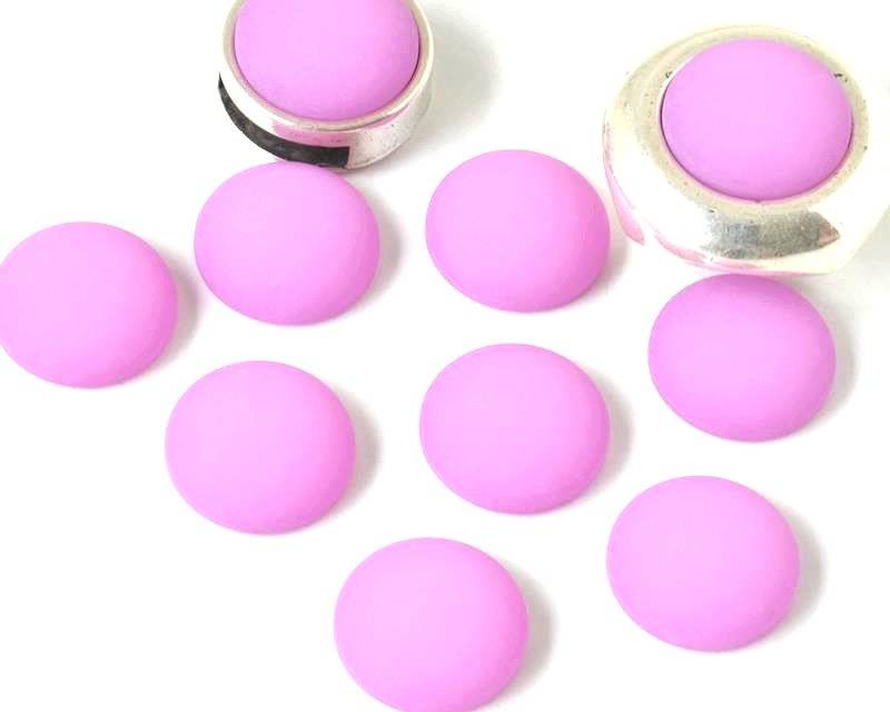 Resin. Cabochon. 12mm. Matt lilac. Best Quality.