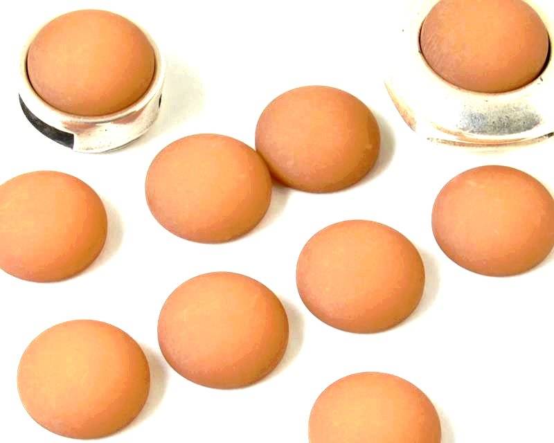 Resin. Cabochon. 12mm. Matt light brown. Best Quality.