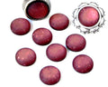 Resin. Cabochon. 12mm. Glittering matt garnet. Best Quality.