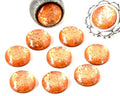 Resin. Cabochon. 12mm. Glittering orange. Best Quality.