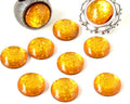Resin. Cabochon. 12mm. Glittering yellow. Best Quality.