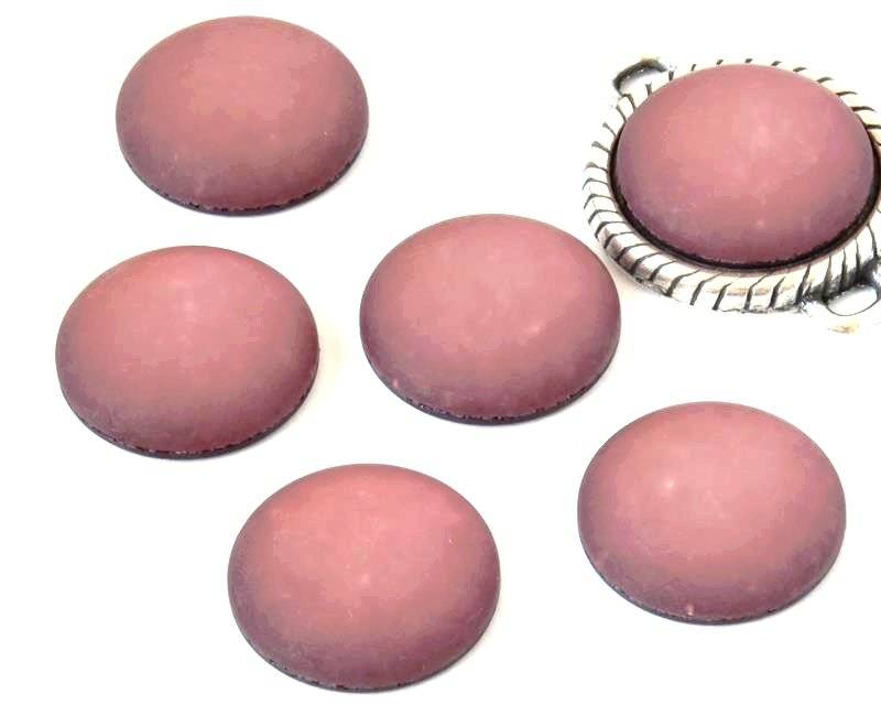 Resin. Cabochon. 20mm. Glittering matt garnet. Best Quality.