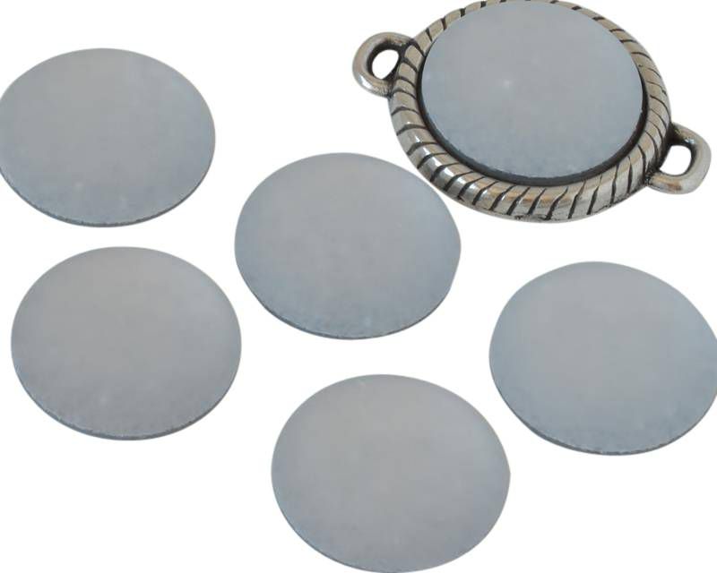 Resin. Cabochon. 20mm. Glittering matt white. Best Quality.