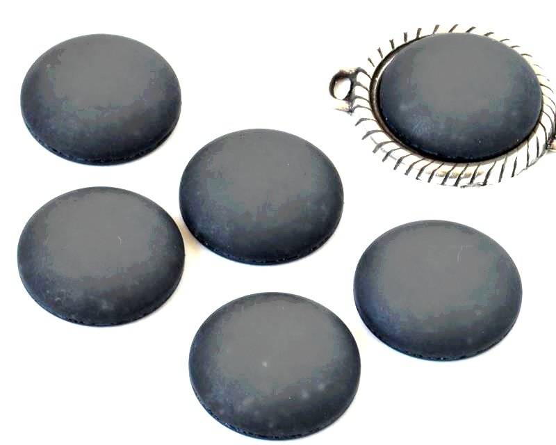 Resin. Cabochon. 20mm. Glittering matt white. Best Quality.
