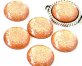 Resin. Cabochon. 20mm. Glittering orange. Best Quality.